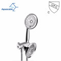 Adjustable hand held shower with hose and grab bar